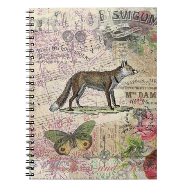 Cuaderno Ilustracion de animales de la vida silvestre Fox (Frente)