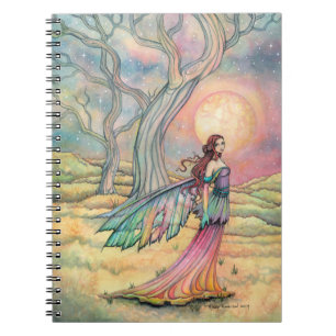 Cuaderno Ilustración de arte de fantasía de hada en crepúsc