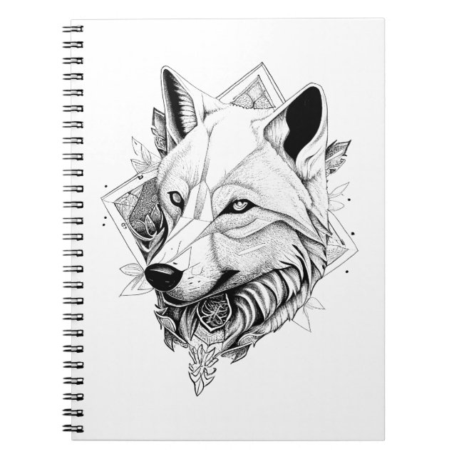 Cuaderno Ilustracion de arte de Wolf Wild Animal Nature (Frente)