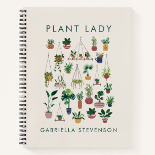 Cuaderno Ilustración de Arte Personalizado Señora Planta Bo