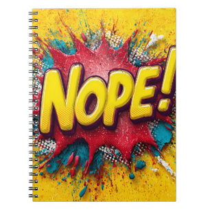 Cuaderno Ilustración de Arte Pop con un 'NOPE' Amarillo Int