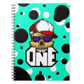 Cuaderno Ilustración de arte pop de cráneo urbano