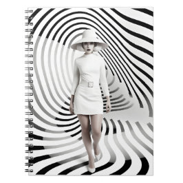 Cuaderno Ilustracion De Arte Único Para Mujeres Blancas Y N