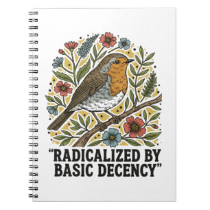 Cuaderno Ilustración de ave de arte popular para la justici