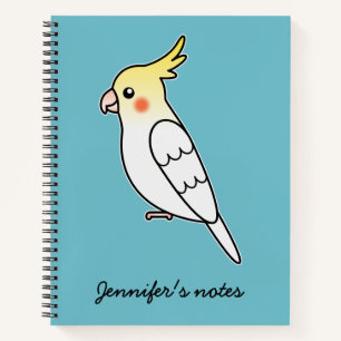 Cuaderno Ilustración de ave de dibujos animados de cacatúa