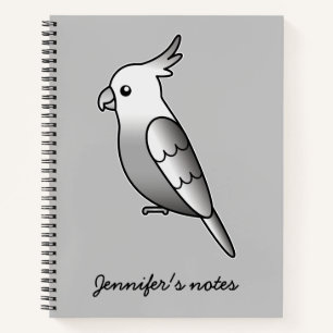 Cuaderno Ilustración de ave de dibujos animados de cacatúa