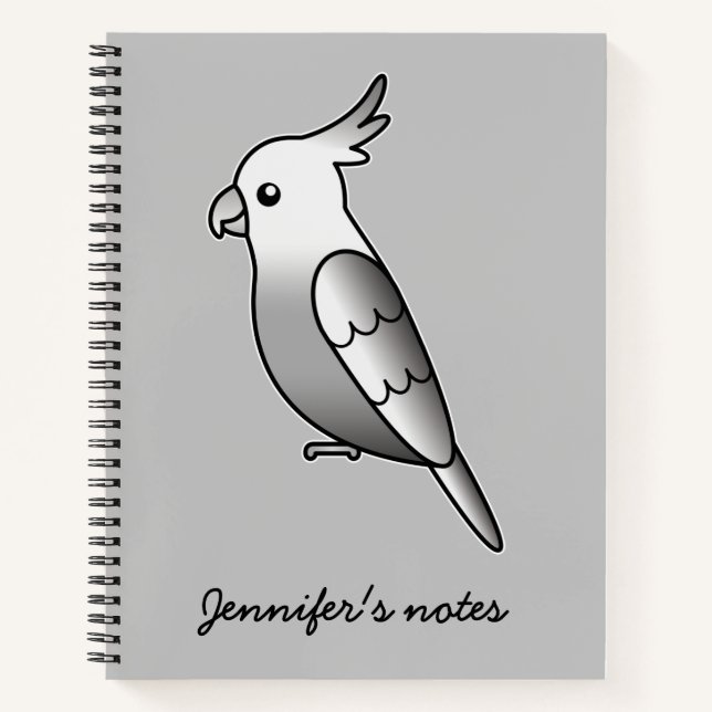 Cuaderno Ilustración de ave de dibujos animados de cacatúa  (Anverso)