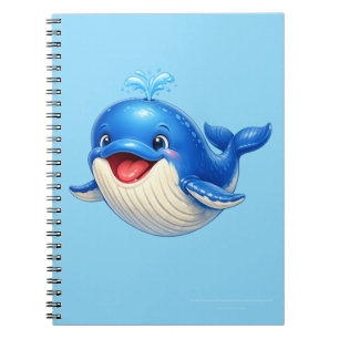 Cuaderno Ilustración de ballena linda con ojos grandes Anim