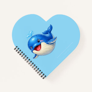 Cuaderno Ilustración de ballena linda con ojos grandes Anim