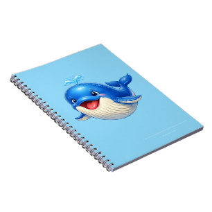 Cuaderno Ilustración de ballena linda con ojos grandes Anim