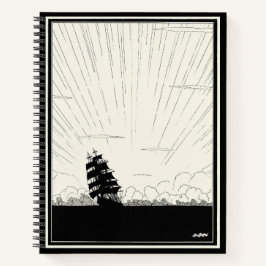 Cuaderno Ilustracion de Barco Pirata Vintage Espiral