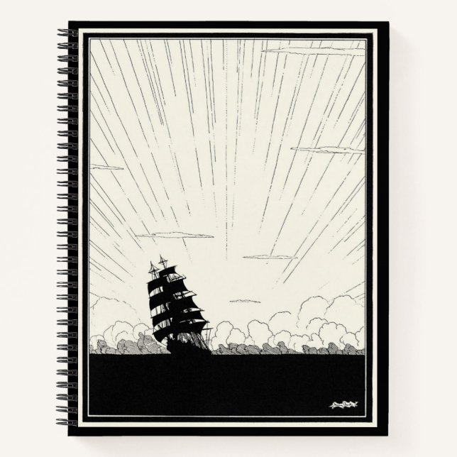 Cuaderno Ilustracion de Barco Pirata Vintage Espiral (Anverso)