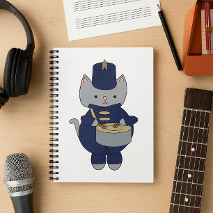 Cuaderno Ilustración de baterista de banda de marcha de gat