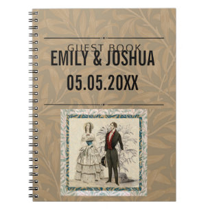 Cuaderno Ilustración de boda victoriana vintage de 1844