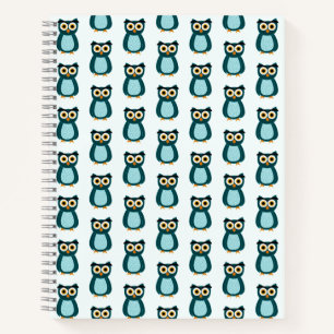 Cuaderno Ilustración de búho azul