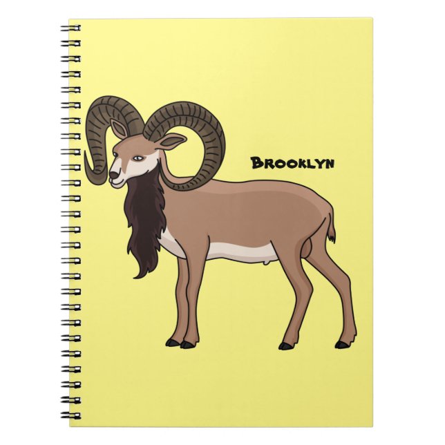 Cuaderno Ilustracion de cabra de Mouflon (Frente)