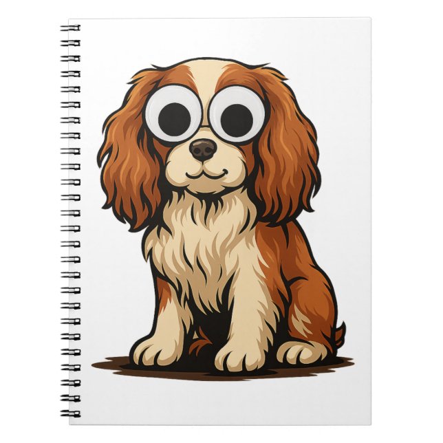 Cuaderno Ilustración de cachorro con lindos ojos saltones (Frente)