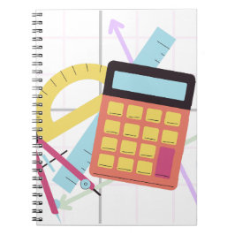 Cuaderno Ilustración de Calculadora Linda y Suministros Esc