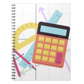 Cuaderno Ilustración de Calculadora Linda y Suministros Esc