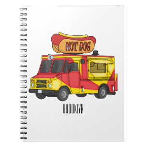 Cuaderno Ilustracion de camión de comida para perros calien