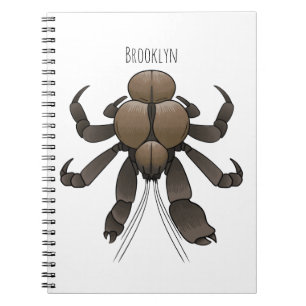 Cuaderno Ilustracion de cangrejo de coco personalizado
