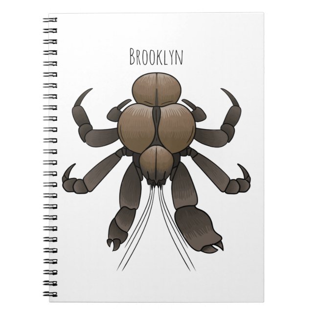 Cuaderno Ilustracion de cangrejo de coco personalizado (Frente)