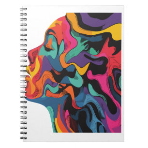 Cuaderno Ilustración de cara de niña colorida