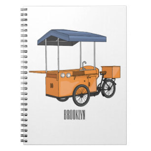 Cuaderno Ilustracion de carrito de comida para bicicletas p