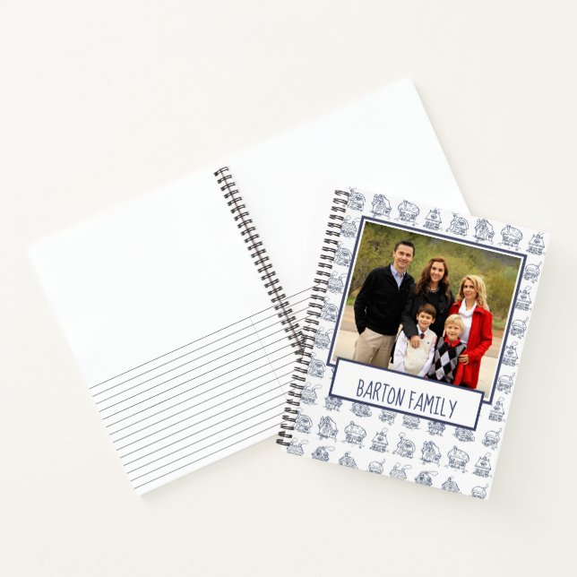 Cuaderno Ilustración de casa con foto familiar personalizad (Interior)