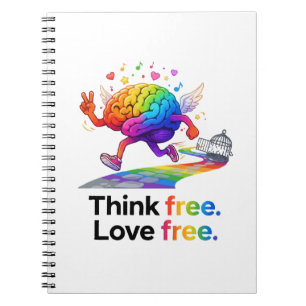 Cuaderno Ilustración de cerebro de libertad mental de arcoí
