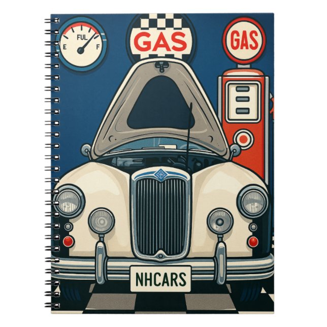 Cuaderno Ilustracion de coches antiguos (Frente)