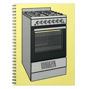 Cuaderno Ilustración de cocina eléctrica de dibujos animado