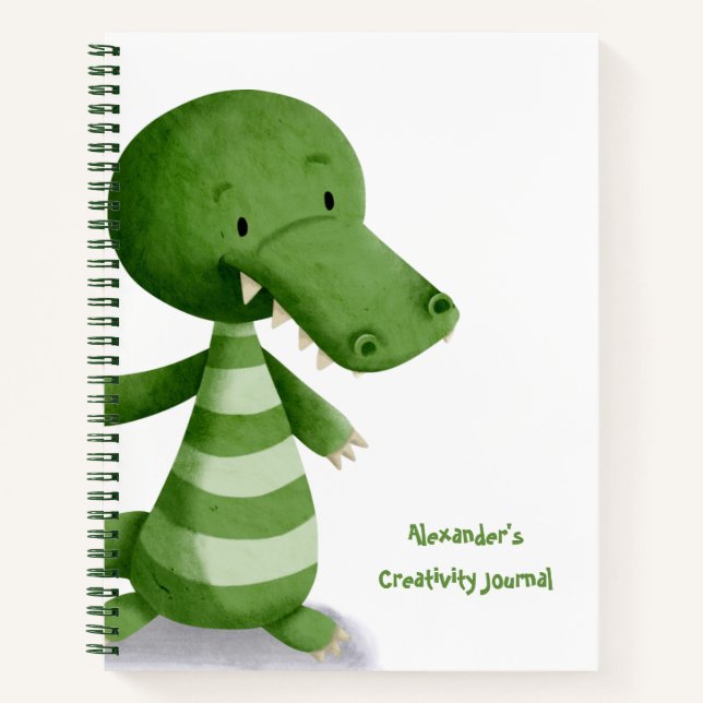 Cuaderno Ilustracion de cocodrilo de bebé lindo personaliza (Anverso)