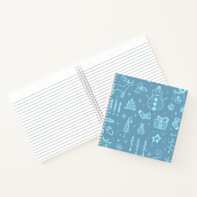 Cuaderno Ilustración de dibujo doodle de Navidad lindo | (Interior)