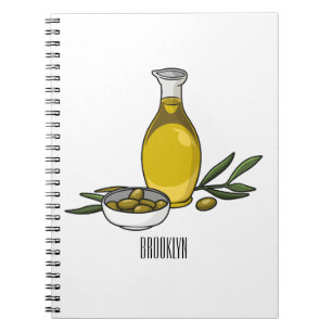Cuaderno Ilustración de dibujos animados de aceite de oliva