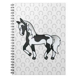 Cuaderno Ilustración de dibujos animados de caballo trotón
