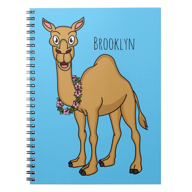 Cuaderno Ilustración de dibujos animados de camello feliz (Frente)