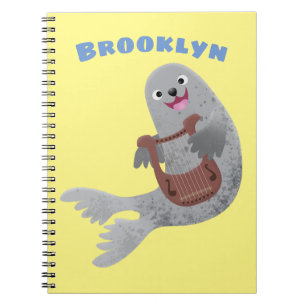Cuaderno Ilustración de dibujos animados de foca arpa linda