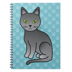 Cuaderno Ilustración de dibujos animados de gato de raza Az
