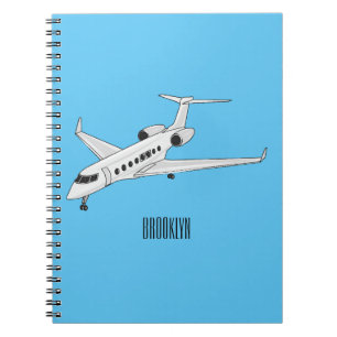 Cuaderno Ilustración de dibujos animados de jet privado