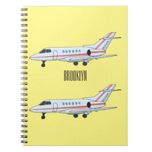 Cuaderno Ilustración de dibujos animados de jet privado