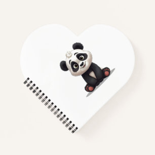 Cuaderno Ilustración de dibujos animados de oso panda senta