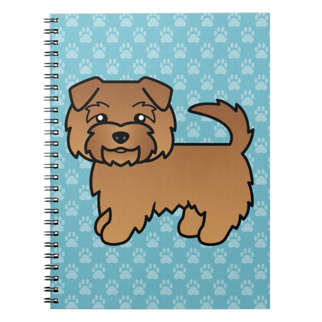 Cuaderno Ilustración de dibujos animados de perro terrier r (Frente)