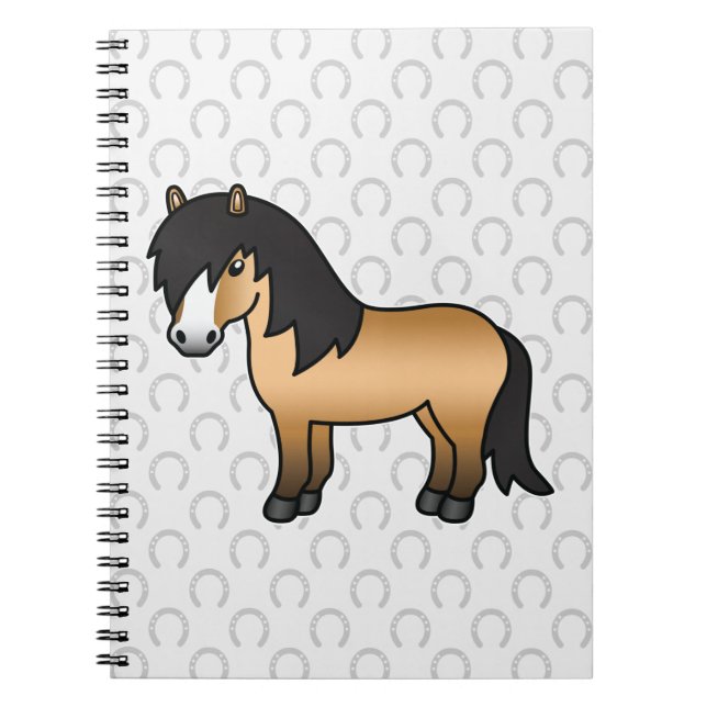 Cuaderno Ilustración de dibujos animados de pony Shetland d (Frente)