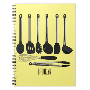Cuaderno Ilustración de dibujos animados de utensilios de c