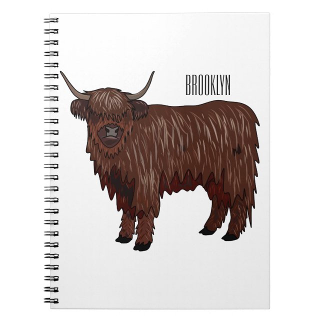 Cuaderno Ilustración de dibujos animados de vaca de las Hig (Frente)