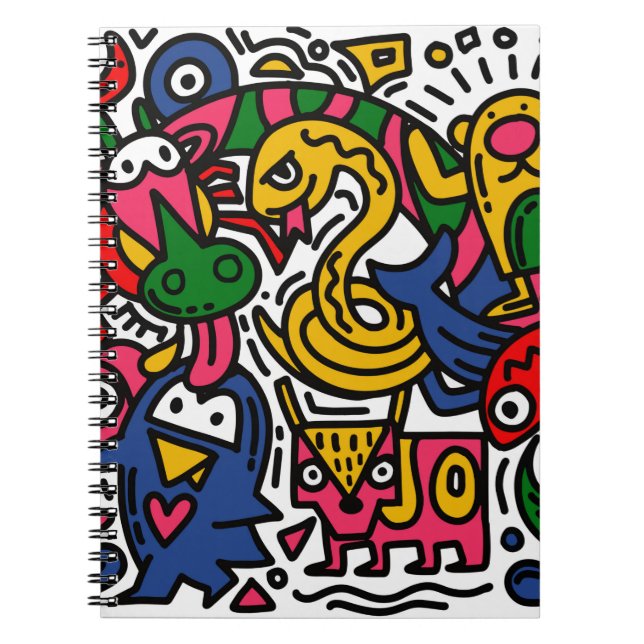 Cuaderno Ilustracion de Doodle de la cosecha de mano, perso (Frente)