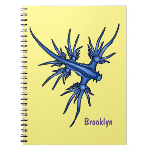 Cuaderno Ilustracion de dragón azul