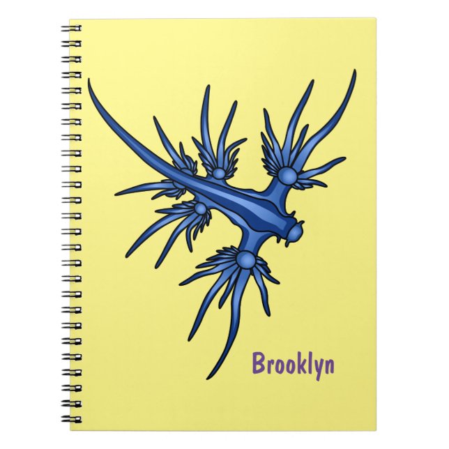 Cuaderno Ilustracion de dragón azul (Frente)