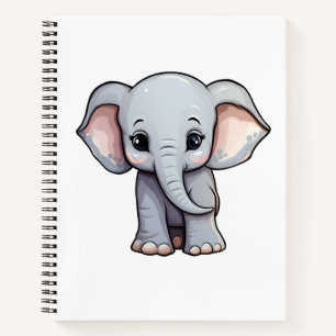 Cuaderno Ilustración de elefante de dibujos animados